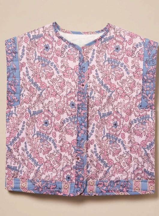Hannah | Bodywarmer Damen gesteppte Blumen-Weste mit Seitentaschen