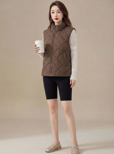 Marlene | Bodywarmer Damen Steppweste Hochkragen Ärmellos Reißverschluss