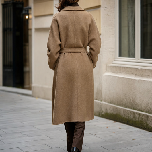 Bramford camel coat, back view