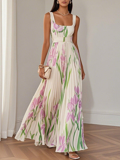 Brooklyn | Boho Geblümtes Fließendes Kleid in A-Linie