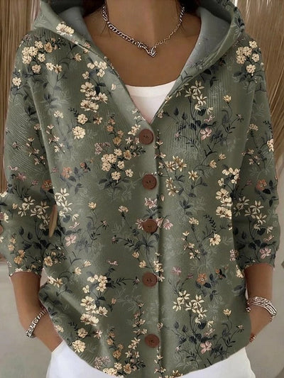 Marie | Cassidy Strickjacke Damen Bunt Geknöpfte Hoodie Cardigan