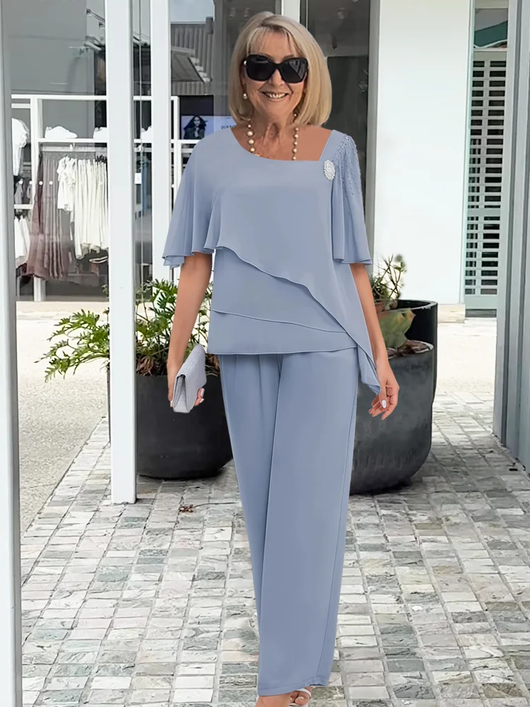 Doris | Damen Elegantes Zweiteiliges Abend Set Mit Top Und Hose