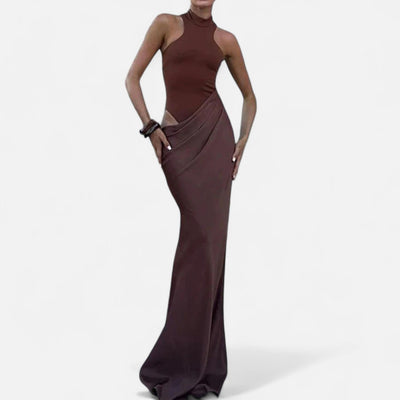Kerstin | Damen Maxikleid mit Cut-Out und Neckholder