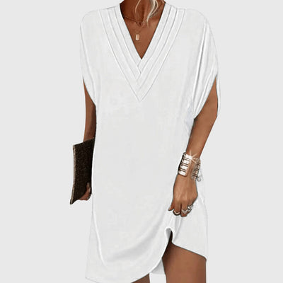 Nicole | Damen V-Ausschnitt Lockeres Mini Kleid