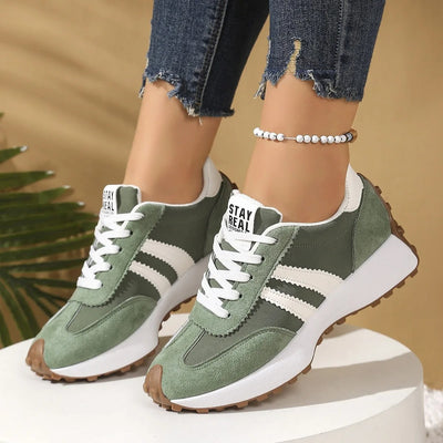 Annika | Damen Retro Platform Chunky Sneakers mit Schnürung