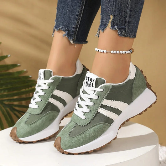 Annika | Damen Retro Platform Chunky Sneakers mit Schnürung