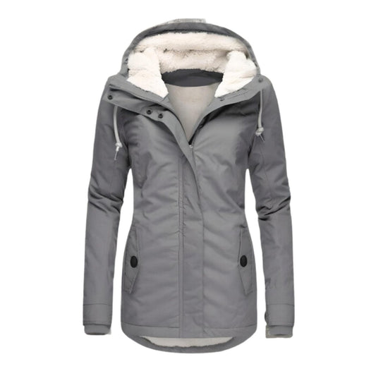 Annika | Damen Allwetter-Parka Gefütterter Sherpa-Kapuzenmantel Wasserabweisend