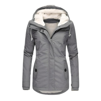 Annika | Damen Allwetter-Parka Gefütterter Sherpa-Kapuzenmantel Wasserabweisend