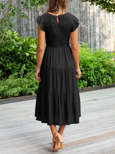 Johanna | Damen Bauchkontrolle Gestuftes Midi-Kleid