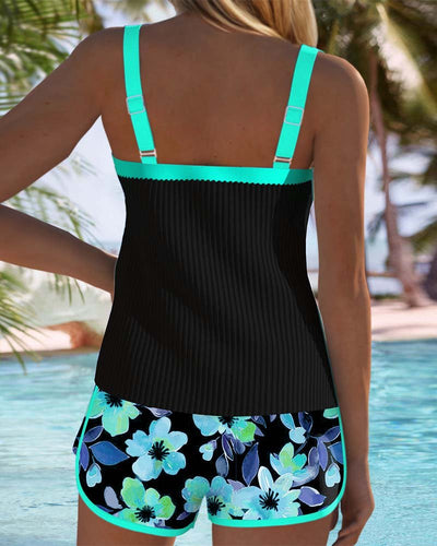 Amelie | Damen Bauchweg Blumen Tankini Set