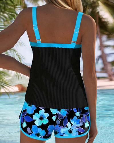 Amelie | Damen Bauchweg Blumen Tankini Set