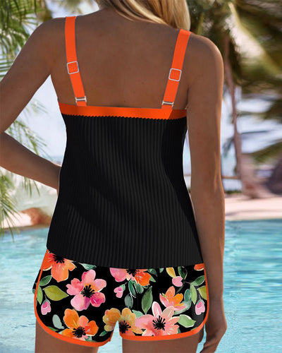 Amelie | Damen Bauchweg Blumen Tankini Set