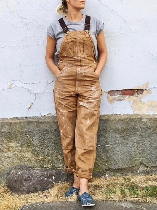 Sophie | Damen Baumwoll-Overall mit verstellbaren Trägern weite Passform