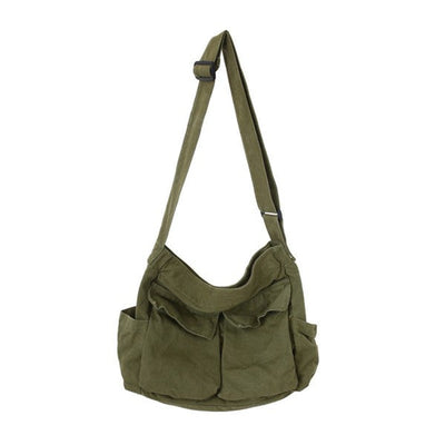 Elfriede | Damen Übergroße Canvas Tote Bag Messenger Schultertasche