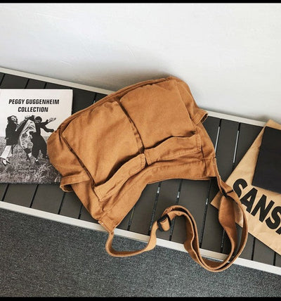 Elfriede | Damen Übergroße Canvas Tote Bag Messenger Schultertasche