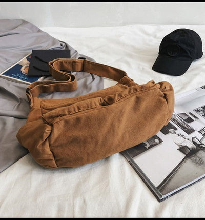 Elfriede | Damen Übergroße Canvas Tote Bag Messenger Schultertasche