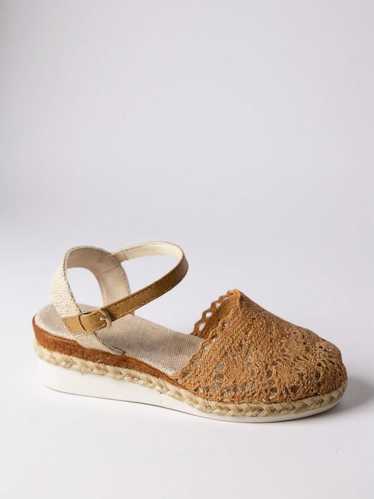 Annika | Damen Boho Häkel Platform Sandalen mit Knöchelriemen