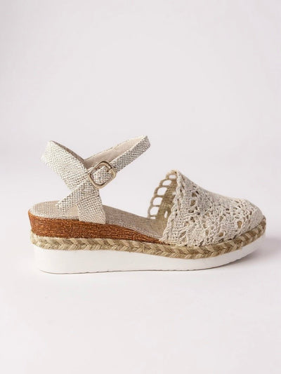 Annika | Damen Boho Häkel Platform Sandalen mit Knöchelriemen