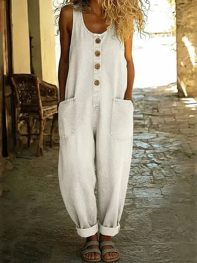 Charlotte | Damen Boho Jeans Overall Ärmellos Locker Sitzend