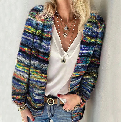 Sophie | Damen Bunter Langarm Strick-Cardigan