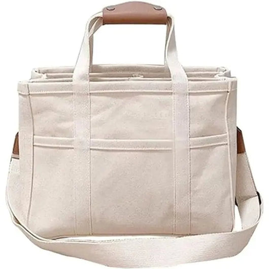 Elfriede | Damen Canvas Tote Bag Groß Mehrtaschen Crossbody Shopper
