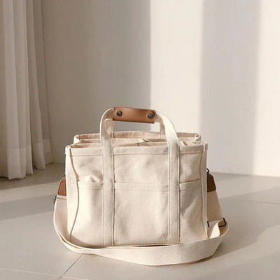 Elfriede | Damen Canvas Tote Bag Groß Mehrtaschen Crossbody Shopper