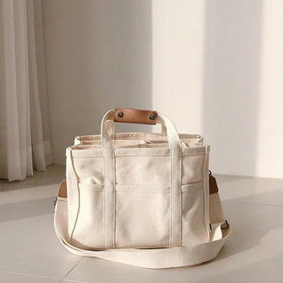 Elfriede | Damen Canvas Tote Bag Groß Mehrtaschen Crossbody Shopper