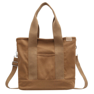 Mia | Damen Canvas Tote Bag Multifunktionale Schultertasche mit Schultergurt