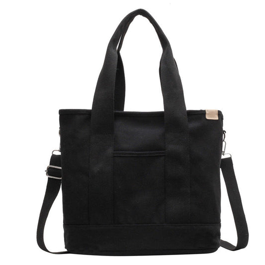 Mia | Damen Canvas Tote Bag Multifunktionale Schultertasche mit Schultergurt