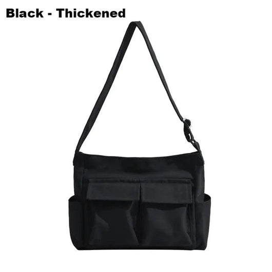 Marie | Damen Canvas Tote Bag Vintage Umhängetasche mit Außentaschen