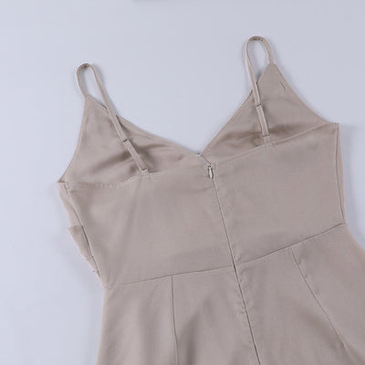 Marlene | Damen Cocktail Party Dress Elegantes Maxi-Kleid V-Ausschnitt Schlitz