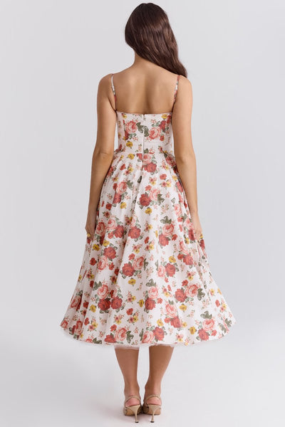 Annika | Damen Cocktailkleid Midi Schwingrock Bügelcup Trägerkleid