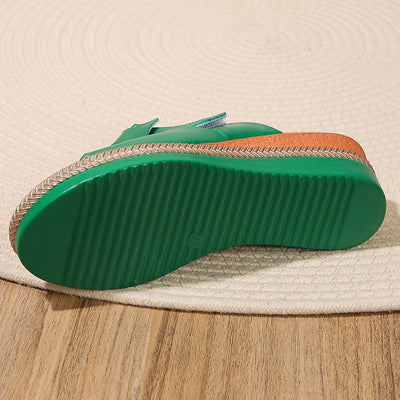 Clara | Damen Comfortable Sandals Keilabsatz Klettverschluss Offene Zehen