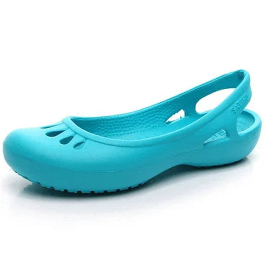 Elisabeth | Damen Comfortable Sandals Leichte Jelly-Flats Slingback Ausschnitt