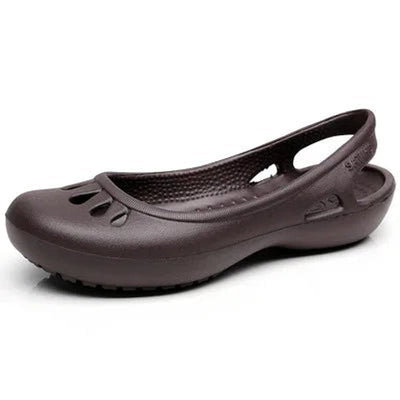 Elisabeth | Damen Comfortable Sandals Leichte Jelly-Flats Slingback Ausschnitt