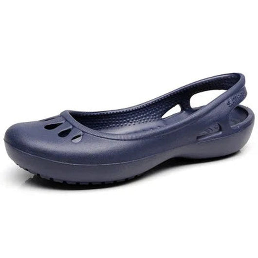 Elisabeth | Damen Comfortable Sandals Leichte Jelly-Flats Slingback Ausschnitt