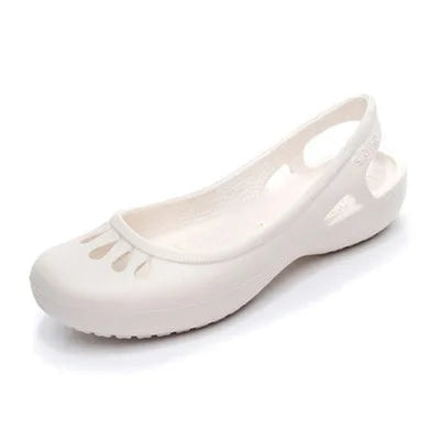 Elisabeth | Damen Comfortable Sandals Leichte Jelly-Flats Slingback Ausschnitt