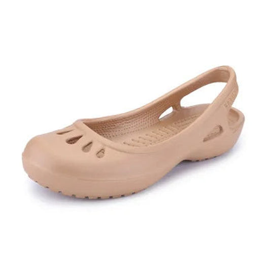 Elisabeth | Damen Comfortable Sandals Leichte Jelly-Flats Slingback Ausschnitt