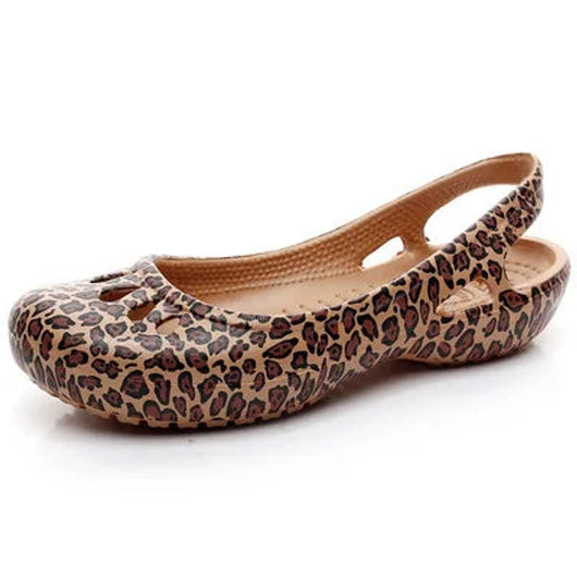 Elisabeth | Damen Comfortable Sandals Leichte Jelly-Flats Slingback Ausschnitt