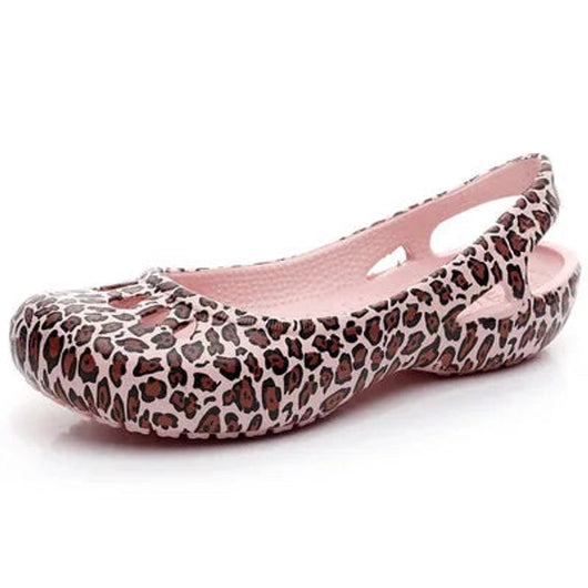 Elisabeth | Damen Comfortable Sandals Leichte Jelly-Flats Slingback Ausschnitt