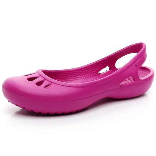Elisabeth | Damen Comfortable Sandals Leichte Jelly-Flats Slingback Ausschnitt