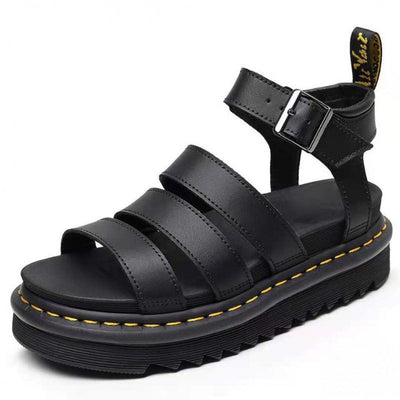 Hannah | Damen Comfortable Sandals Plateau Riemchensandalen Schnallenverschluss