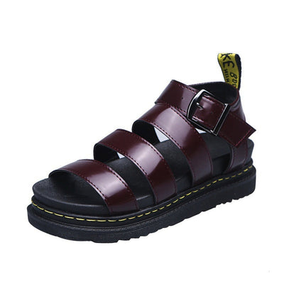 Hannah | Damen Comfortable Sandals Plateau Riemchensandalen Schnallenverschluss