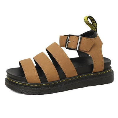 Hannah | Damen Comfortable Sandals Plateau Riemchensandalen Schnallenverschluss