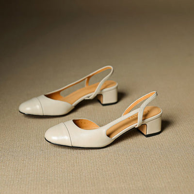Leonie | Damen Echtleder Slingback-Pumps mit Mandelspitze