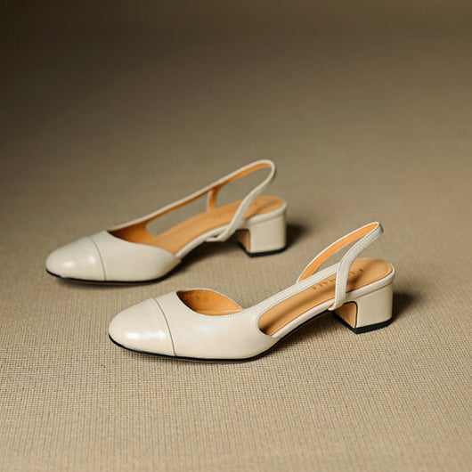 Leonie | Damen Echtleder Slingback-Pumps mit Mandelspitze