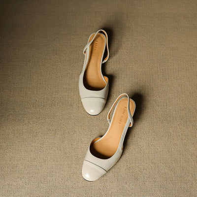 Leonie | Damen Echtleder Slingback-Pumps mit Mandelspitze