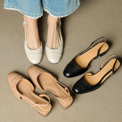 Leonie | Damen Echtleder Slingback-Pumps mit Mandelspitze