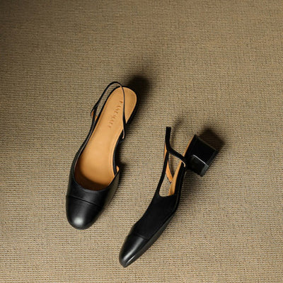 Leonie | Damen Echtleder Slingback-Pumps mit Mandelspitze