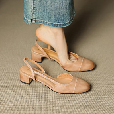 Leonie | Damen Echtleder Slingback-Pumps mit Mandelspitze